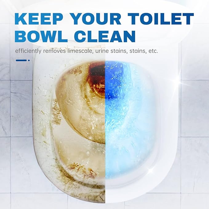 Vacplus Toilet Bowl Cleaners - 3 Pack, Krazy Clean Automatic Long-Lasting Toilet Cleaner Bottle, Easy-to-Use Toilet Bowl Cleaner Tablets in Bottles with Powerful Cleaning