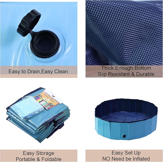 Artilife Dog Whelping Box,Dog Whelping Box Pool,Whelping Box for Dogs Birthing,Welping Box Whelping Pen Whelping Box for Puppies Whelping Supplies (Blue, 47" Dia.x12 H(120x30cm))