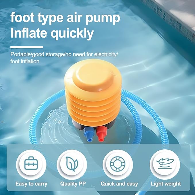 Hand Foot Ball Pump, Manual Air Pump for Yoga Exercise Balls, Balloons, Pool Floats, Inflatables, Mattress Boat, Includes Nozzles and Plug, Fast Inflation Gym Outdoor Home Use