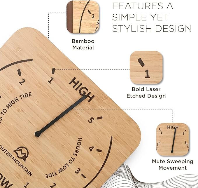 Tide Clock - Nautical Clock - Tidal Clock - Tide Clock High Tide Low Tide and Wall Tide Clock