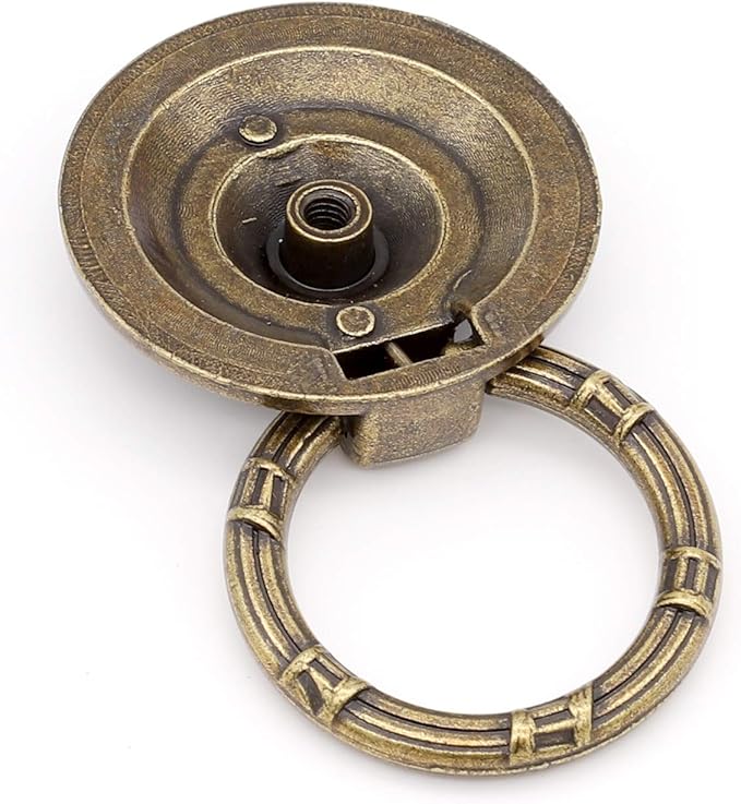 Cupboard Pulls Drop Ring Drawer Pulls Brass Oil-Rubbed Bronze 2 inch Diameter Pack fo 10 (Pack of 10)