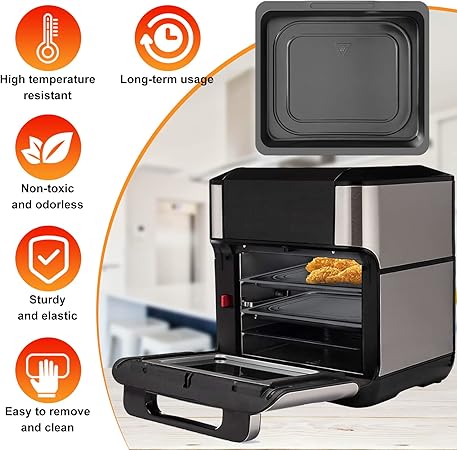Air Fryer Cooking Tray for Instant Vortex Plus10 Qt, Food Grade Nonstick Replacement Rack Parts Grill Pan Crisper Plate for Chefman Innsky CROWNFUL 10.6Qt Air Fryer Oven, Dishwasher Safe