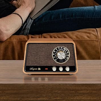 Sangean WR-55 AM/FM/Bluetooth/AUX Premium Analog Wooden Cabinet Radio 50th Anniversary Edition