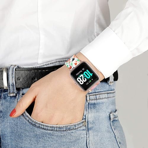 ViCRiOR Bands Compatible with ID205L Smart Watch, 19mm Quick Release Soft Silicone Fadeless Pattern Printed Floral Replacement Band for ID205L, ID205G ID205 ID205U ID205S