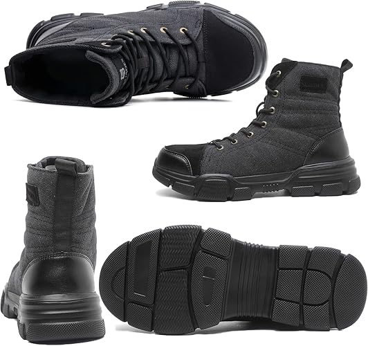 SUADEX Steel Toe Boots for Men Women Indestructible Non-Slip Comfortable Work Boot for Men Work & Safety Boots Construction Shoes