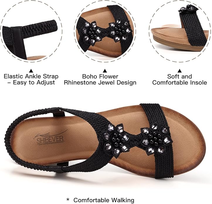 SHIBEVER Wedge Sandals for Women Dressy: Summer Low Wedges Comfortable Open Toe Sandals