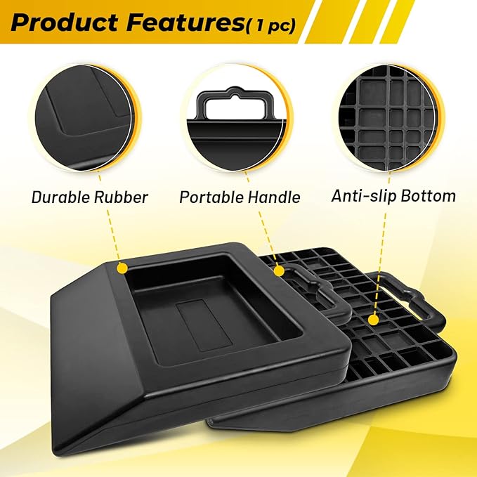Pallet Jack Heavy Duty Wheels Chock for Truck, Durable Black Pallet Jack Stopper, 14.2" Length x 11.8" Width x 2" Height, 1 Pack