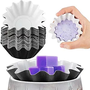 Boao Wax Melt Liners Reusable Wax Warmer Containers Leakproof Cups for Scented Candle, Paper Holders for Electric Pluggable Melter and Burner(Black,25 Pieces)