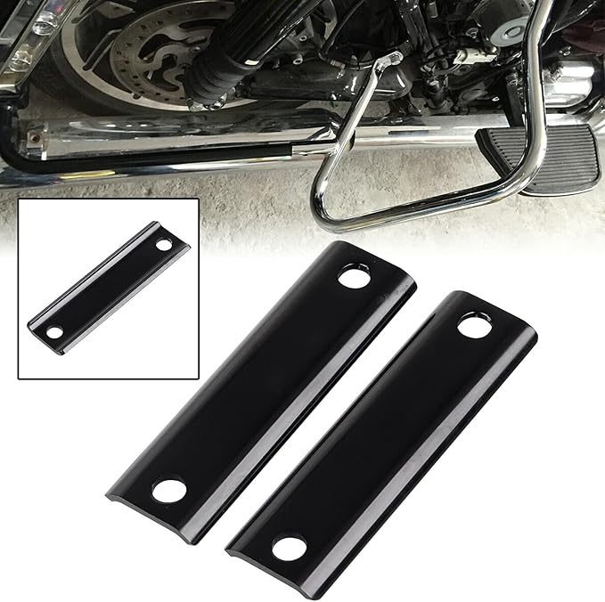 Black Muffler Hanger Bracket Set For Harley Slip-On Mufflers Touring Street Glide Electra Glide Ultra Glide 1985-2021