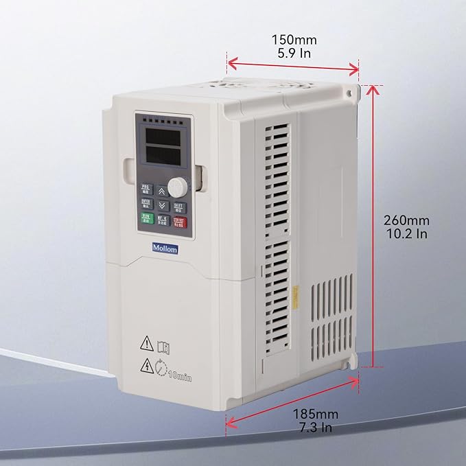 MOLLOM VFD 220V 7.5KW 32A 10HP Single or Three Phase Input to 3 Phase 0-3000 Hz Output Variable Frequency Drive Control Inverter for Spindle Motor CNC Speed Control