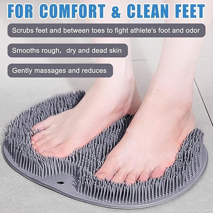 Foot Scrubber for Shower - Foot Cleaner Massager, Improve Circulation, Soothe Achy Feet (Gray)