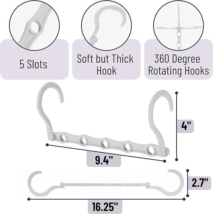 Mr. Pen- Space Saving Hangers for Clothes, 8 Pack, White Space Saver Hangers, Shirt Hangers Space Saving, Clothes Hanger Organizer, Hanger Space Saver, Multi Hanger, Magic Hangers
