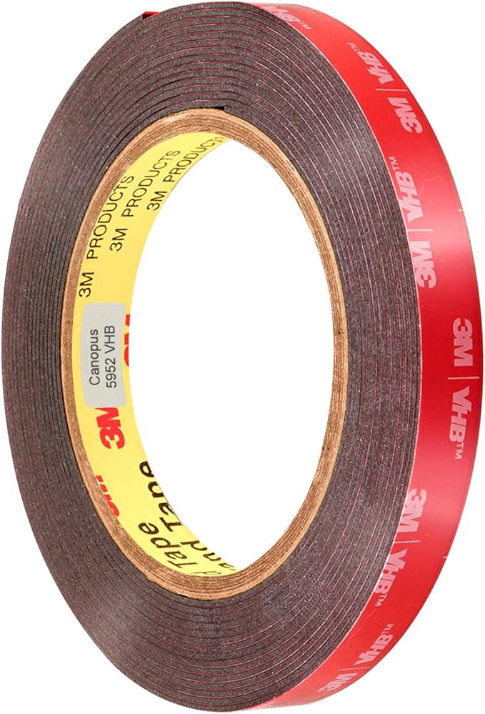 3M VHB Heavy Duty Mounting Tape 5952, 0.5" width x 5yd length (1 Roll) (4 Pack (1 Roll))