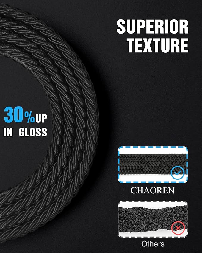 CHAOREN Stretch Belts for Men - Braided Elastic Golf Belt for Men 1 38"- Gift for Casual Jeans Shorts