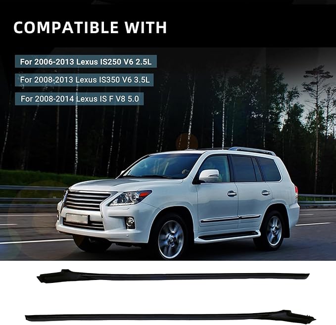 Driver and Passenger Side Windshield Moulding Kit Compatible with Lexus IS250 IS350 is-F 2006-2013 Replace 75551-53020 75552-53020 75545-53011