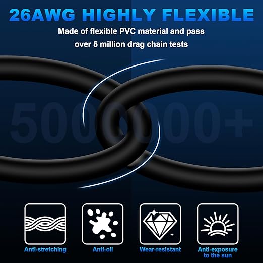 3.3Ft M12 8 Pin A Code Male to RJ45 Industrial Ethernet Cable High Flexible Shielded Ethernet Cable for Industrial Camera 1M