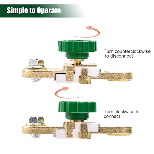 Quick Battery Disconnect Switch Side Post with Anti Corrosion Washers - Battery Isolator Switch - for Car Truck Marine RV Electrical Equipment 12V125A Reliable ShutCut Off Switch by AUTOMAJOR