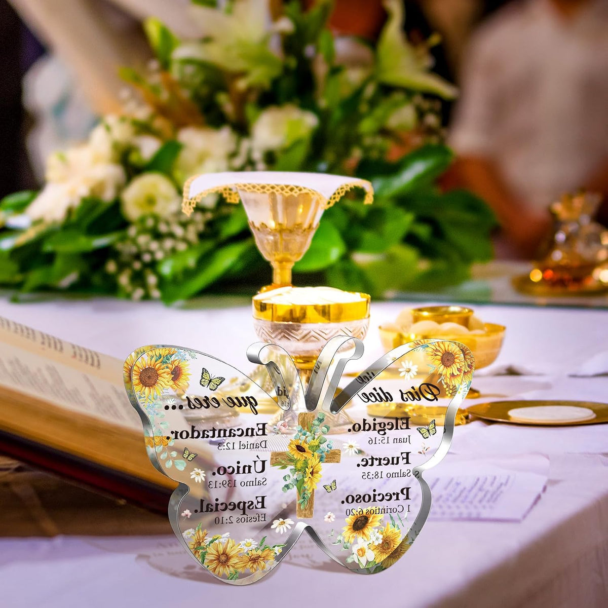 Shellwei Spanish Christian Acrylic Gift for Women Religious Church Gift with Bible Verse Regalos Cristianos Para Mujer Bible Prayer Present for Women Christmas Birthday Inspirational(Novelty)