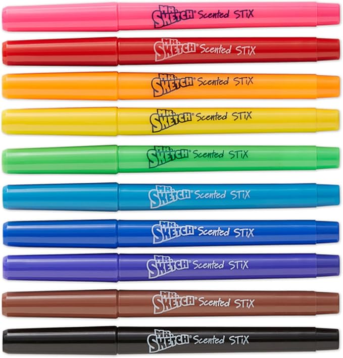 Mr. Sketch 1905313 Scented Stix Watercolor Markers, Fine Point, 10Set