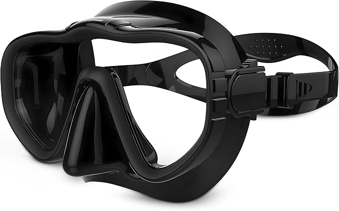 Scuba Diving Mask - Tempered Single Lens Glass Anti-Fog Snorkel Mask for Adults with Leak-Proof Silicone Skirt, Snorkeling Gear, Freediving, Spearfishing Diving Masks - Dive Mask