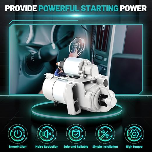 6449 Starter Motor Fit for Chevrolet Avalanche 2500, Express Silverado Suburban for GMC Savana Sierra Yukon XL V8 5.0L 5.7L 8.1L 1.6KW 11-Teeth Automotive Replacement Starter 12560019, 12563829