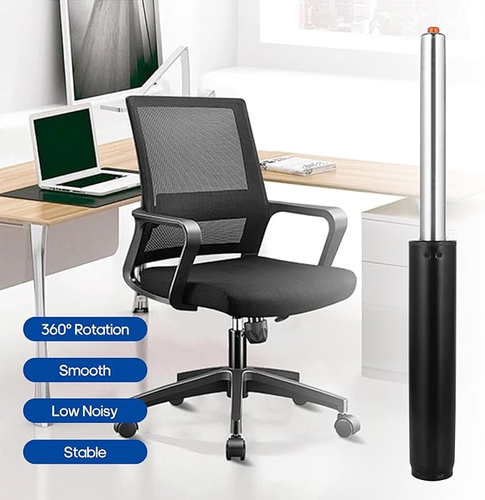 Office Chair Gas Lift Cylinder Fits Most Desk Chairs and Gaming Chairs Long Stroke Hydraulic Pneumatic Shock Piston Heavy Duty 500Lbs (7.5in Cylinder Length)