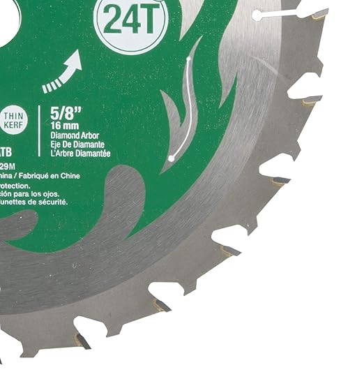 Metabo HPT Circular Saw Blade, 7-1/4", 24T, Framing/Ripping, VPR Blade w/Tungsten Carbide Tips (115429M)