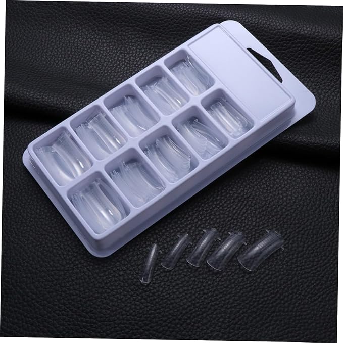 Didiseaon 100Pcs Clear Full Cover Nail Tips Artificial False Nail Tips for Gel Extensions for Nail Salons and DIY Nail Art Ideal for Professional and Home Use