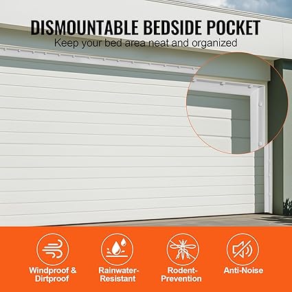 VEVOR Garage Door Seal Top and Sides Seal Strip, 34 FT Universal Weather Stripping Replacement Soft and Hard Composite, Weatherproofing Garage Door TPE Seals with Adhesive Backed and Screws, White