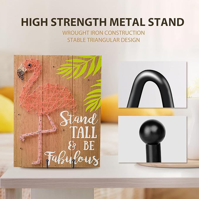 LIONWEI LIONWELI Plate Stands for Display - 6 Inch Metal Easels 2 Pack - Sturdy Tabletop Holders for Decorative Plates, Picture Frames, Books, Tablets, Vinyl Records More - Black
