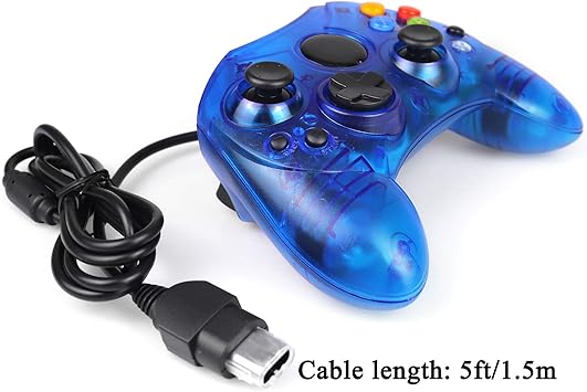 For Xbox Classic Controller S-Type Wired Gamepad for Xbox S Type Console (Sapphire Blue)