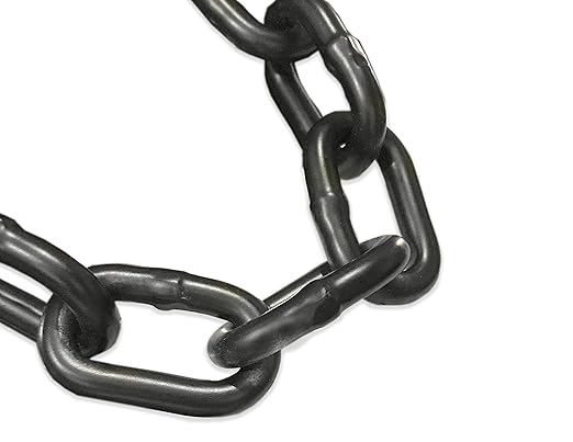 38"" X 10' Black Powder Coated Safety Chain Working Load: 2,650 LBS Grade 30 Proof Coil UV Protection Swing Set Barrier Gate Steel Chain Heavy Duty