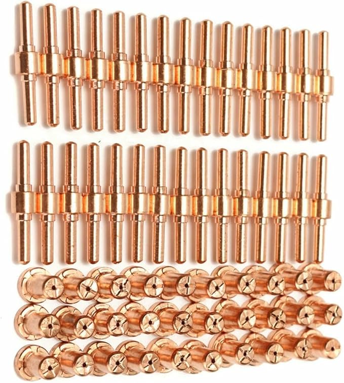 60Pcs Extended Long Electrode Tip Consumables For PT31 Air Plasma Cutter, Plasma Cutting Equipment Electrode Nozzle Kit