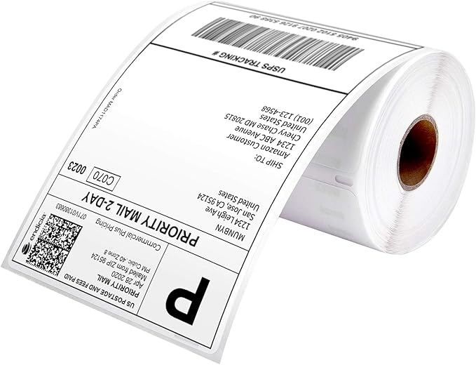 MUNBYN 4"x6" Direct Thermal Printer Label, Shipping Labels Compatible with Rollo, Jadens, Nelko, Not Compatible with DYMO 4XL 1744907,1755120, 220 SheetsRoll