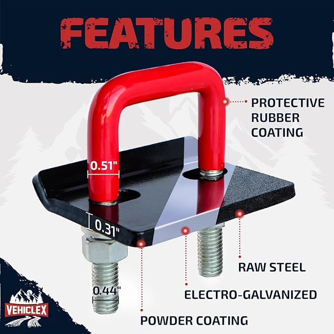 Vehiclex Anti-Rattle Hitch Tightener Clamp for 1.25" to 2" Receivers - Galvanized Heavy-Duty Stabilizer with 0.44" U-Bolt, Rust-Proof for Trailers Trucks