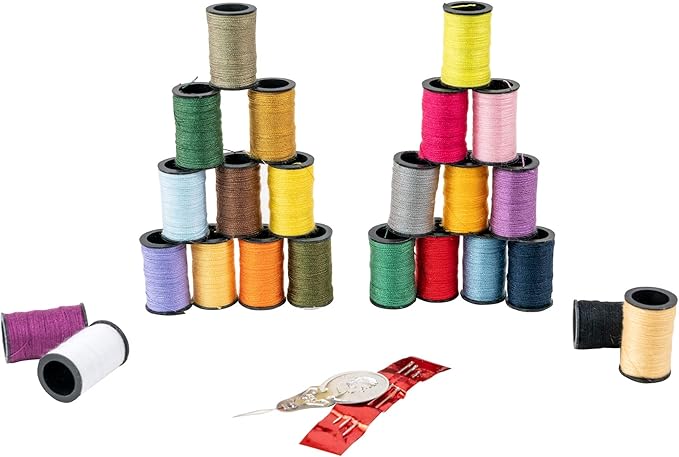 SINGER Polyester Hand Sewing Thread, Assorted Colors, 24 Mini-Spools