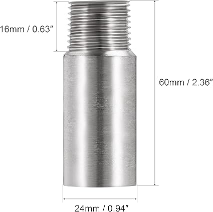 uxcell Shower Head Extension Arm Stainless Steel 12PT Male to 12PT Female Thread 60mm Length Cast Pipe Fitting Coupler 2Pcs