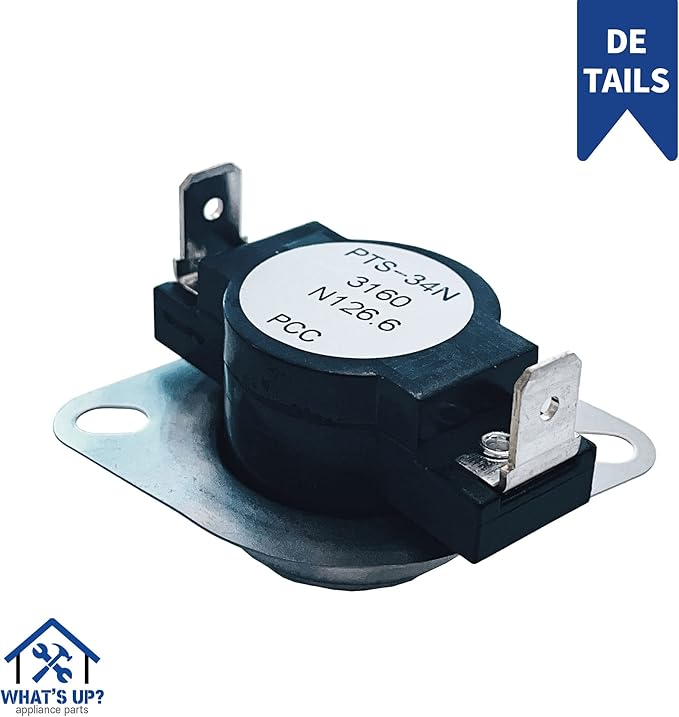 What's Up? DC47-00018A Dryer High Limit Thermostat Replacement Part for Samsung Dryers Replaces Part 35001092, 503497, AP4201898, AP6008682, PS4205217