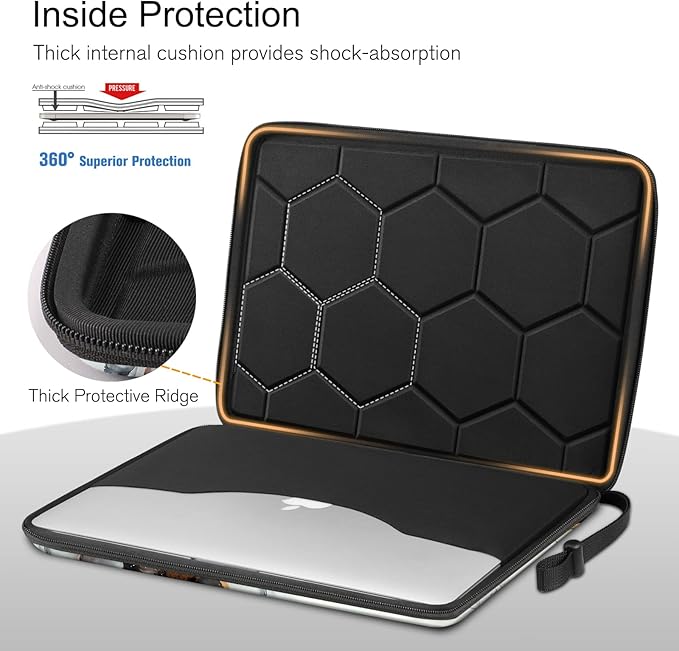 FINPAC Hard Laptop Sleeve Case for 13 inch MacBook Air M3 M2 M1 2024, 14 inch MacBook Pro M4M3M2M1 A2918 A2992 A2779 A2442, Waterproof Case for Dell, Surface Laptop, HP, Acer, Cloudy Marble