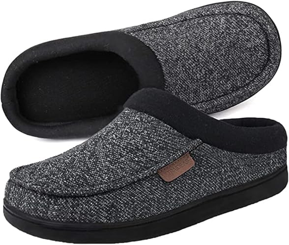 ULTRAIDEAS Men's Nealon Moccasin Clog Slipper, Slip on Indoor/Outdoor House Shoes
