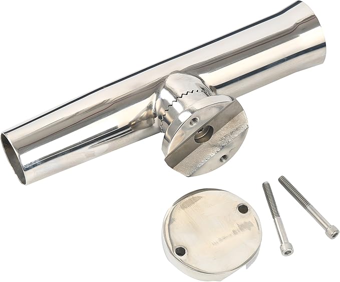 Amarine Made Fishing Rod Holder,Stainless Tournament Style Clamp on Rod Holder,Adjustable Fishing Pole Holder for Rails 1-14" to 2"