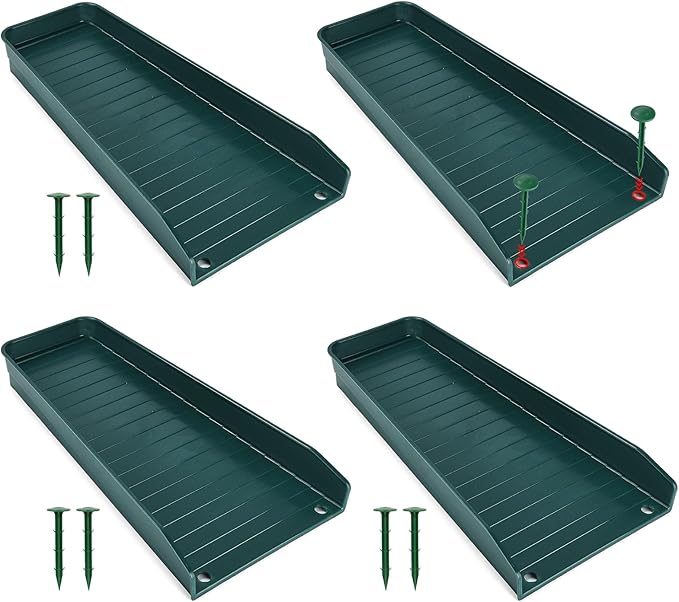 4 Pack Gutter Downspout Extensions,Rain Gutter Downspout Splash Block,Downspout Diverter,Down Spout Drain Extension,Gutter Splash Prevention Device for Cement Floor Lawn Ground (Green)