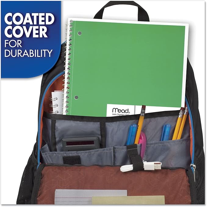 Mead Spiral Notebooks, 6 Pack, 1 Subject, College Ruled Paper, 7-12" x 10-12", 70 Sheets per Notebook, Color Will Vary (73065)