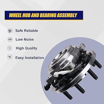KUSATEC 515162 Front 2PCS Wheel Hub and Bearing Assembly Compatible with Ram 2500 3500 Pickup, 2013 2014 2015 2016 2017 2018, 8 Lug Bolts wABS