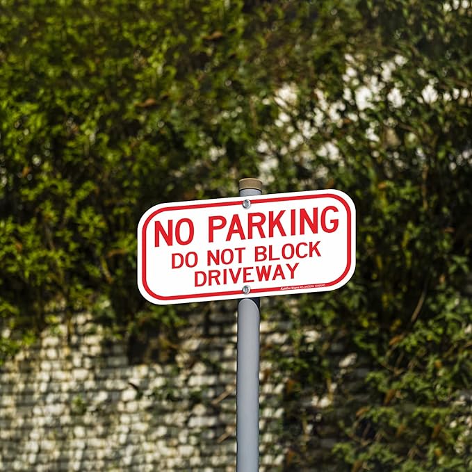 2 Pack No Parking Sign, Do Not Block Driveway Sign, Rust Free .40 Aluminum 12 x 6 Inches, UV Protected, Weather Resistant, Waterproof, Durable Ink?Easy to Mount