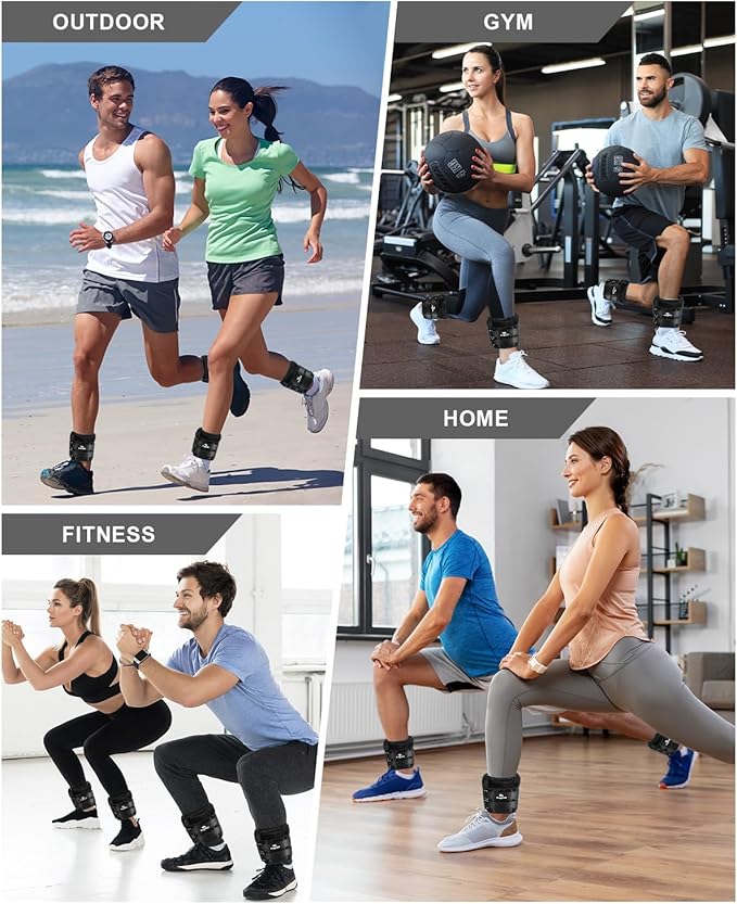 Fragraim Adjustable Ankle Weights Pair with Removable Weight for Jogging, Gymnastics, Aerobics, Physical Therapy