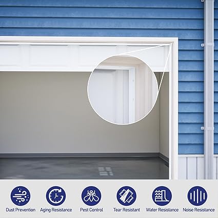 Garage Door Seal Top and Sides, 36FT Garage Weather Stripping Side Seal, Universal Weatherproofing Trim Weather Strip(White)