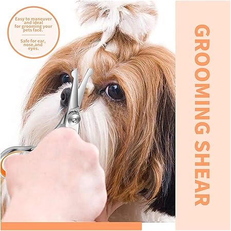 1Pc Professional Pet Hair Scissor Stainless Steel Durable Safety Rounded Tips Cat Dog Hair Cutting Tools Pets Grooming Scissors