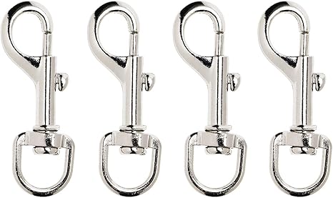 Penta Angel 4Pcs Dog Leash Clasp Heavy Duty Snap Hooks Clips Pet Leashes Key Chain with Spring Buckle for Linking Pet Collar (4 PCS)