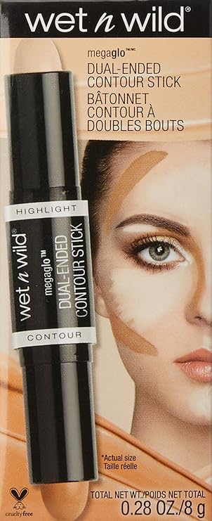 wet n wild MegaGlo Dual-Ended Contour Stick MediumTan, Cruelty-Free